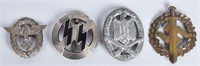 3-WW2 GERMAN NAZI BADGES and  HAT DEVICE