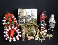 Christmas Decor & Two Table Top Nativity Sets