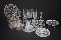 Cut Crystal, Glass Platters, Glasses, Ashtrays