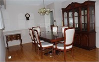 Dining Room Table & Six Chairs, Cherry Finish