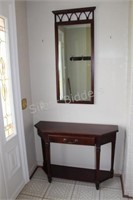 Mahogany Finish Entrance & Mirror Set