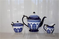 Bombay GRACE Blue White Porcelain China Tea Set