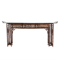 Chinese painted bamboo altar table