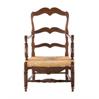 French country carved wood fauteuil