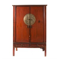 Chinese red lacquer wardrobe