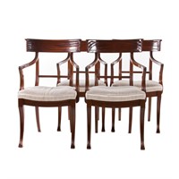 Four Regency style mahogany armchairs