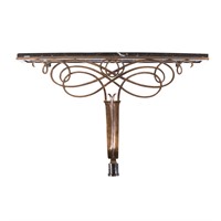 Art Deco bronzed metal & marble console table