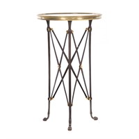 Directoire style brass and marble top gueridon