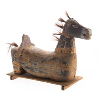 Primitive carved and painted wood horse