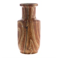 Chinese faux bois porcelain vase