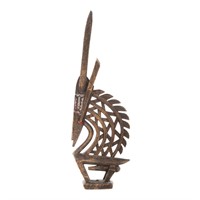 African carved wood figure of an antelope
