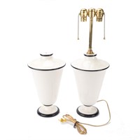 Italian crackle glaze table lamp and matching base
