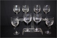 Star of David Wine Stemware Glasses, Set of Eight