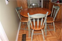 Drop Leaf Maple Table & Chair Dining Set, Two Tone