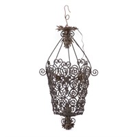 Arts and Crafts twisted wire hanging light fixture