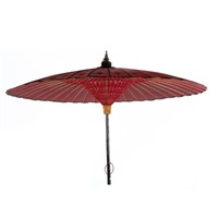 Large Burmese red-painted paper umbrella