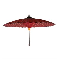 Large Burmese red-painted paper umbrella