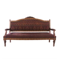 British-Colonial inlaid rosewood settee