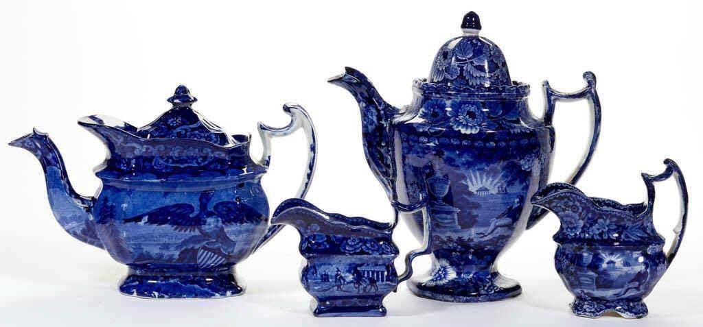 American Views from the Kurt O' Hare and Barbara O'Hare collection of dark blue Historical Staffordshire