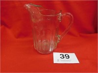 Clear glass water pitcher, 9"