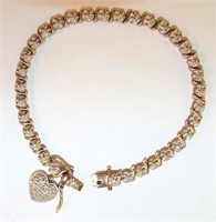 Sterling Silver Bracelet With Heart Charm