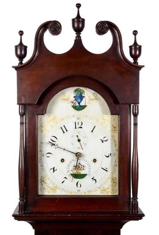 Detail of Elijah Warner (active 1810-1829, Lexington, KY) tall-case clock