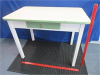 antique enamel top kitchen table with drawer