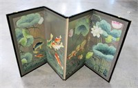 Oriental 4-section screen with swimming fish
