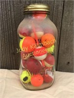 Large Jar of Fishing Bobbers