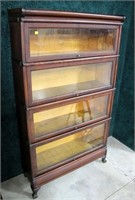 Macey mahogany 4-section stacking bookcase, 60"H,