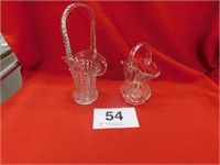 Two glass baskets - 6.5" Gallaway - 10" Block