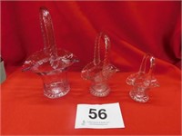 Three PAT'D glass baskets - 10.5" basket - 7"