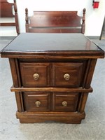 SMALL 2 DRAWER WOOD END TABLE