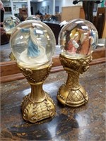 PAIR OF RELIGIOUS THEMED MUSICAL WATER GLOBES