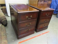 pair of mahogany end tables - 30in long