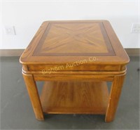 Oak End Table w/ Inlay Top