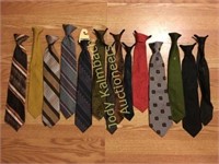 Lot of very vintage print clip-on neck ties