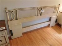 King size painted and wicker panel head board