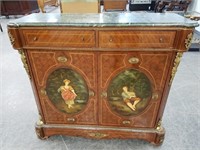 FRENCH EMPIRE PAINTED MARBLETOP CABINET