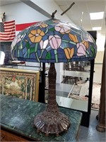 LARGE STAINED GLASS LAMP