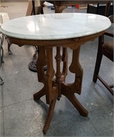 MARBLE TOP EASTLAKE ACCENT TABLE