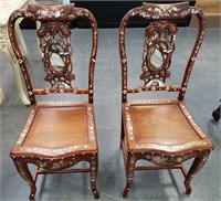 QING DYNASTY ROSEWOOD CHAIR W MOTHER OF PEARL