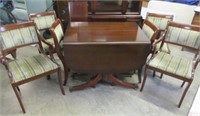mahogany drop leaf table & 6 tell city chairs