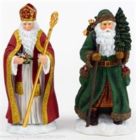 (2) Pipka Santa Figurines #11336 & #11338