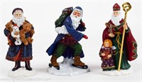(3) Pipka Santa Figurines