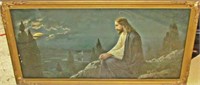 Large R.A. Fox Lithograph of Jesus At Gethsemane