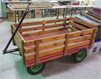 Wood Wagon with side racks on tires