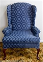 Broyhill Blue Upholstered Wingback Chair