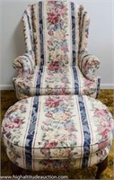Broyhill Wingback Chair w/ Ottoman