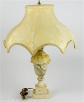 Carved Alabaster / Stone Table Lamp w/ Shade